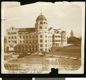 Exterior view of Sisters' Hospital on Sunset Boulevard