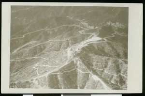 Aerial view of Griffith Observatory, showing hills of Los Feliz, ca.1935-1945