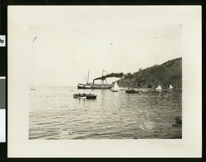 Steam ship leaving Avalon Harbor, 1892