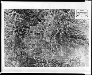 Aerial map of the San Fernando Valley taken from an extreme altitude, 1954