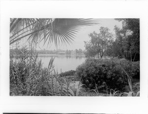 View of Westlake Park (later MacArthur Park), looking across the lake