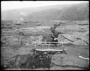 Bridge over crack in lava from Volcano Kilauea, Hawaii