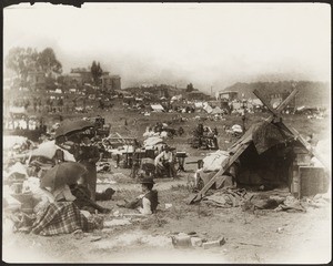 Refugee camp in an open area after the earthquake, San Francisco, 1906