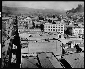 Birdseye view of Los Angeles, looking north, ca.1900-1909