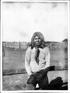 Portrait of an Apache man at Palomas on the Apache Indian Reservation, 1903