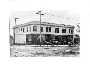 J.A. Grass Block, southwest corner of Hollywood Boulevard and Las Palmas Avenue, Hollywood, ca.1900-1905