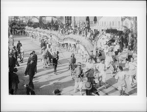 Chinese dragon at Los Angeles Fiesta, ca.1900