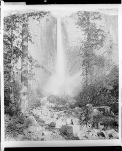 Bridal Veil Falls in Yosemite National Park, 1900-1930