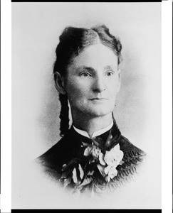 Portrait of Mrs. C.C. Brown, a pioneer of Pasadena, circa 1882