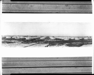 Texas Oil Company Tank Farm southeast of Artesia, California, ca.1930