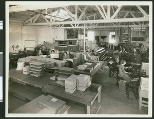 Workers making books at the Universal Braille Press, ca.1933