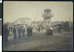 S.P. freight sheds in San Mateo, ca.1900