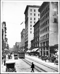 Spring Street looking north near Fourth Street, ca.1910