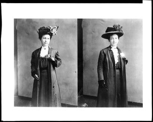 Composite portrait of Alice Stebbins Wells and Aletha Gilbert, two of the first police women, 1910