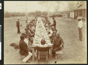 Christmas dinner on the Pima Indian Reservation near Phoenix, Arizona, ca.1900