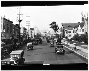 View of Western Avenue looking north from mid-block between 3rd and 4th Streets, Los Angeles, ca.1924