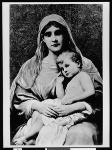 Painting by Gabriel Max depicting the madonna and child