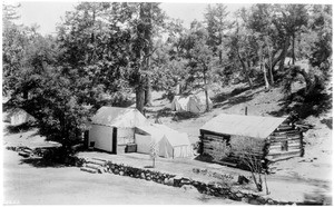 View of Strain's Camp on Mount Wilson, ca.1890