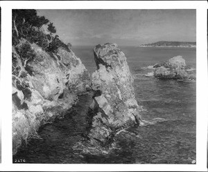 Painting of rocky Monterey coast, ca.1900