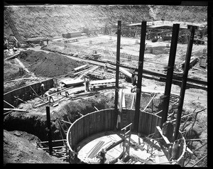 Construction of a portion of the parking garage under Pershing Square in Los Angeles, 1951