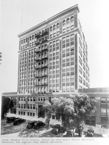 Exterior view of the Frank Wiggins Trade School in Los Angeles