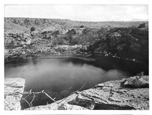 Montezuma's Well, near an Indian cliff dwellings in Verde Valley, Arizona, ca.1900