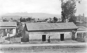 Houses on the east side of Castelar Street near Sunset Boulevard, Los Angeles, ca.1900