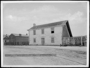 Exterior view of the old Whaling Station at Monterey, the first brick building in California, ca.1900