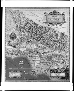 2 maps of old Spanish and Mexican ranchos in Los Angeles County, 1919 & 1937