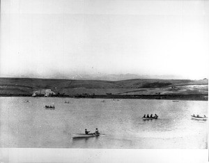 Boats in Newport Bay, viewed from the south, ca.1900