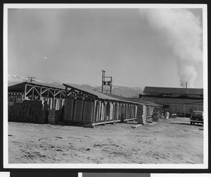 Exterior of an unidentified lumber yard, December 1941