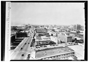 Birdseye view of Long Beach, looking west on Ocean Avenue, 1924