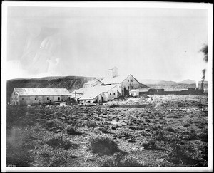 Exterior view of the Goldfield Reduction Company buildings in Goldfield, Nevada, ca.1900