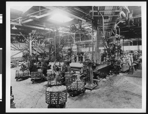 Interior of a canning factory, ca.1935