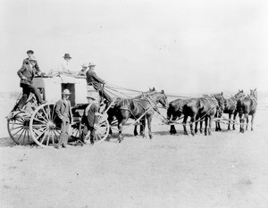 Stage coach destined for the Nevada mine, California, ca.1905