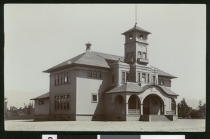 Exterior view of the Lowell School in Redlands, ca.1900