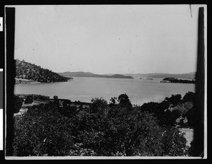 View of the Narrows of Clear Lake viewed from Paradise Valley, ca.1910