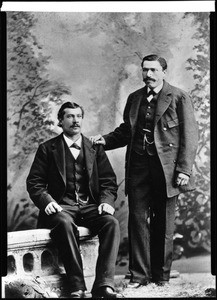 Portrait of Jean Rebout and Louis Ardeau, two blacksmiths who had a shop on Aliso Street in the early days of Los Angeles, ca.1880