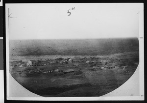 Panoramic view of buildings in Old Town San Diego, ca.1869