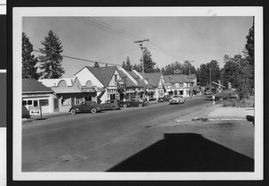 Buildings along Pine Knot Boulevard in Big Bear Lake Village,ca.1950