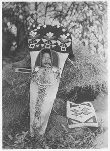 Portrait of a Yakima Indian papoose, ca.1900