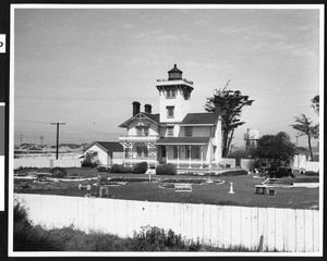 Exterior view of a lighthouse in Ventura County, 1939