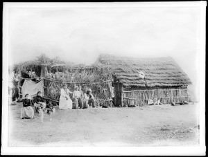 Mission Pachango Indians at their home in Temecula, base of Palomar Mountain, ca.1892