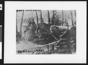 German Kaiser and General Ludendorf in France during the World War I battle of Chemin des Dames, December, 1918