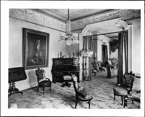 View of Mrs. Arcadia Bandini Baker's front parlor