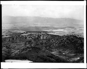 Birdseye view of San Fernando Valley from near Topanga Canyon Road, ca.1914