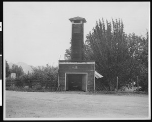 Exterior view of the Knights Ferry Fire Department, ca.1930