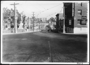 View of Third Street after it was widened from sixty to eighty feet and its grade was lowered, May 20, 1932