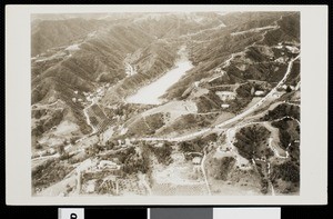 Aerial view of Coldwater Canyon reservoir