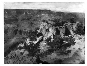 Ruins of cliff dwellings at Moran's Point, Grand View, Grand Canyon, ca.1900